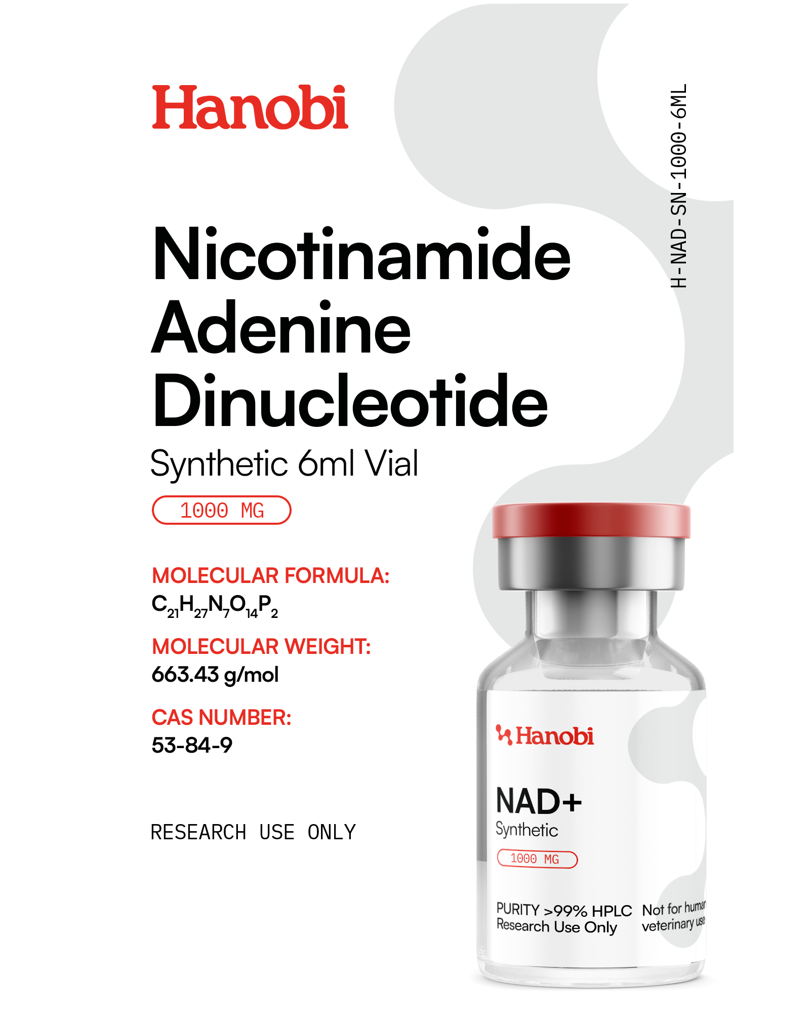 NAD+ Nicotinamide Adenine Dinucleotide Synthetic 1000MG